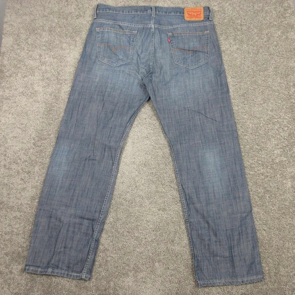 Levis Jeans Mens 36x32 Blue 569 Loose Straight Baggy Faded Whisker Denim Pants